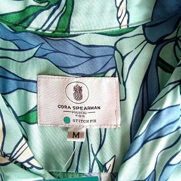Cora Spearman Hawaiian Camp Shirt Mens M Button Up Tropical Vacation - Picture 8 of 9